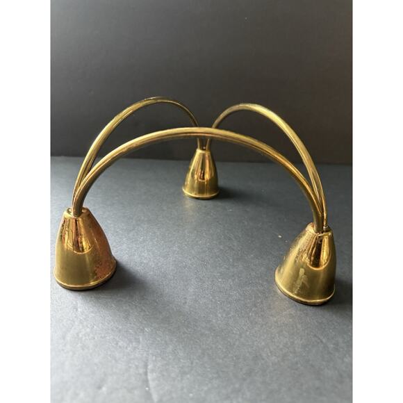 Vintage Danish Brass MCM Candelabra Candlestick Holder Mid Century Modern Retro - Picture 7 of 9